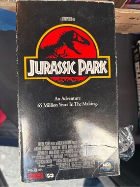 Jurassic Park Vintage VHS Logo Box - Black & Red